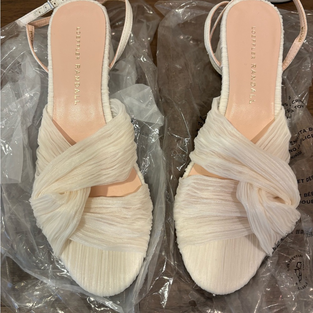 Brand New Loeffler Randall Raegan Pearl Pleated Twist Heel